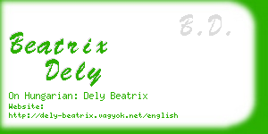 beatrix dely business card